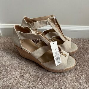 A New Day Beige Wedges Neutral Size 11